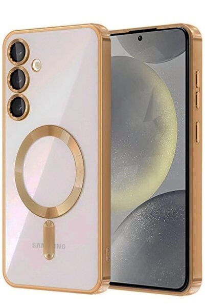 UnDePlus Samsung Galaxy A56 için Magsafe ile uyumlu Kılıf Kamera Lensli Korumalı Şeffaf Silikon Kapak