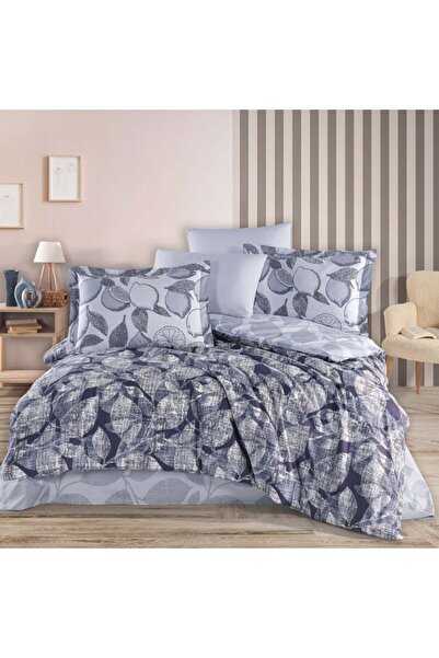 Hobby home collection Calisse Navy Blue - Poplin Double Duvet Cover Set