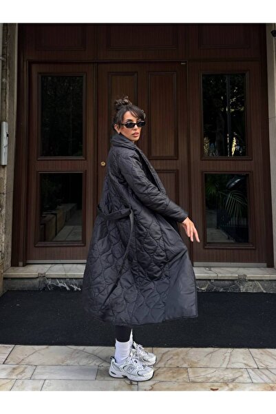 motix Minimalist Kapitone Şıklığı Kadın Uzun Mont