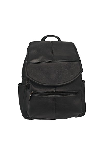 EVoStyle Eveline R105-N1 Women's Backpack, Natural Leather, Black, 34 x 24 x 11 cm