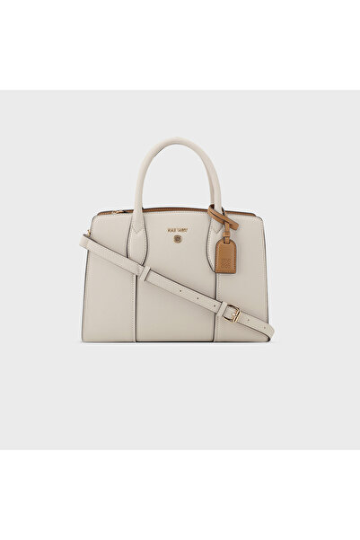 Nine West Grady Textured Double Handle Satchel Bag with Zipper Closure and Detachable Strap