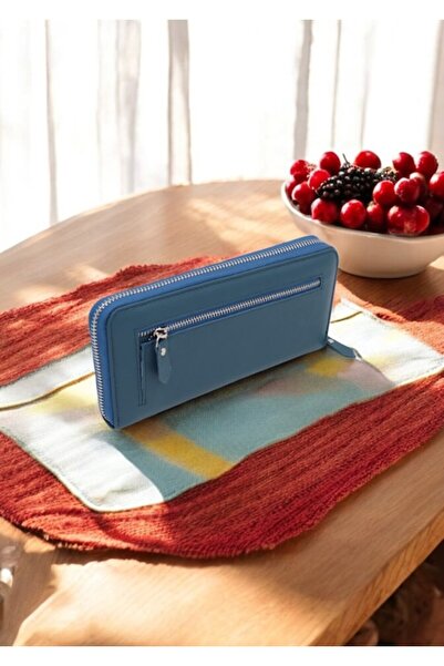 HASSION - Women's genuine leather wallet, B02, sapphire blue