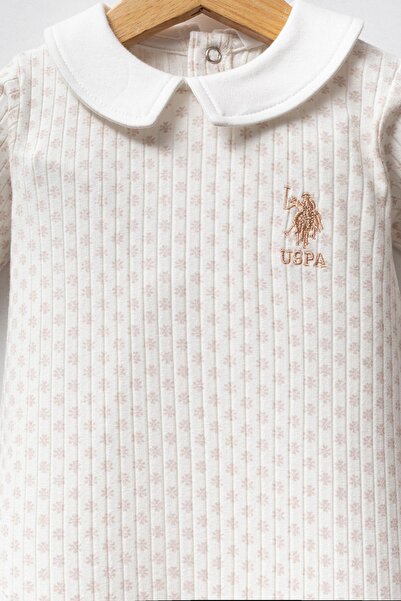 U.S. Polo Assn. Baby Girl White Booties Jumpsuit