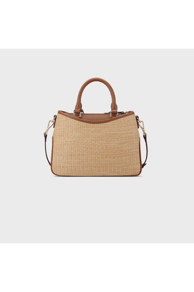 Nine West Kiley Textured Double Handle Satchel Bag with Zipper Closure and Detachable Strap