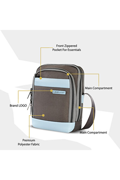 Lavie Sport Athos26 Medium Sling | Crossbody (Grey/Pblue)