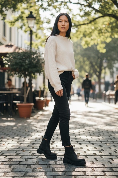 akerler حذاء نسائي يومي من الجلد الطبيعي باللون الأسود من جلد نوبوك PM90