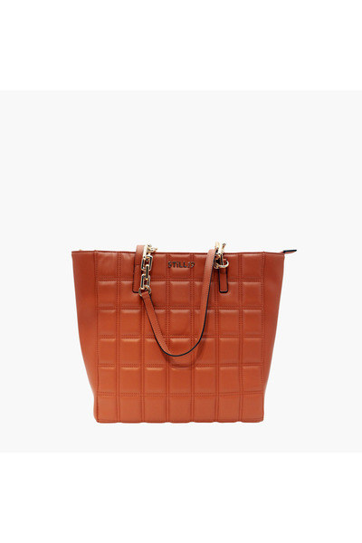 Still 19 Textured Tote Bag with Zip Closure and Double Handle