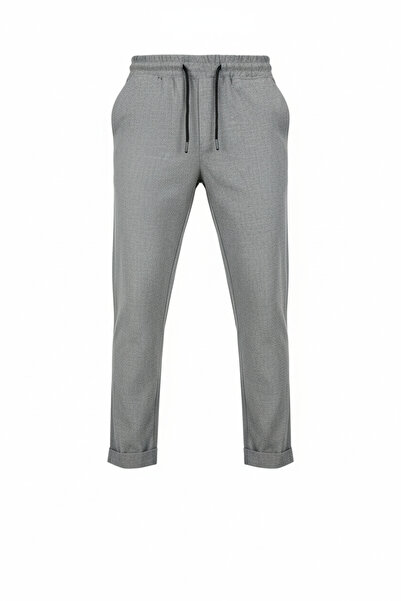 hello7 Erkek Gri Bağcıklı Jogger Pantolon Günlük Rahat Şıklık