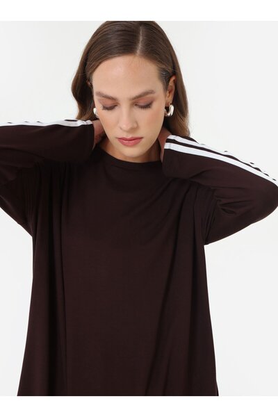 Benin Set din două piese din țesătură naturală - maro -