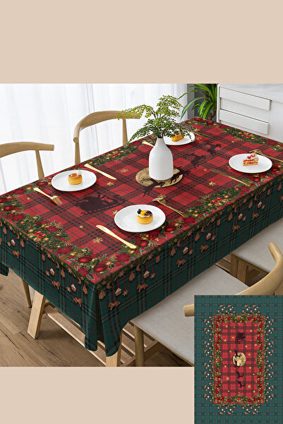 MonoHome Yılbaşı Masaörtüsü Dertsiz Kumaş - 5D Dijital Tasarım Decorations