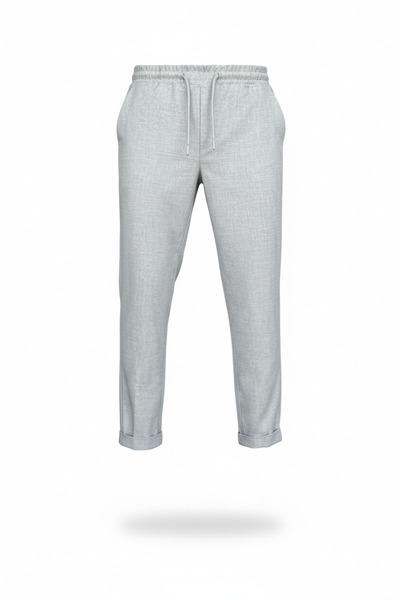 hello7 Ανδρικό παντελόνι jogger με γκρι κορδόνια, καθημερινή άνετη κομψότητα