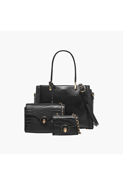 SASHA حقيبة توت منقوشة مع حقيبتين متقاطعتين