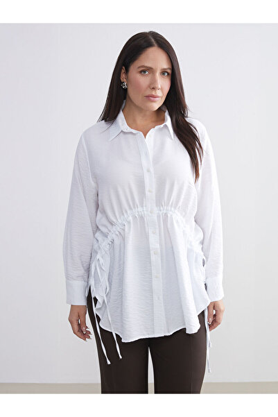 LC Waikiki Ecru Tie Detail Women's Shirt Tunic