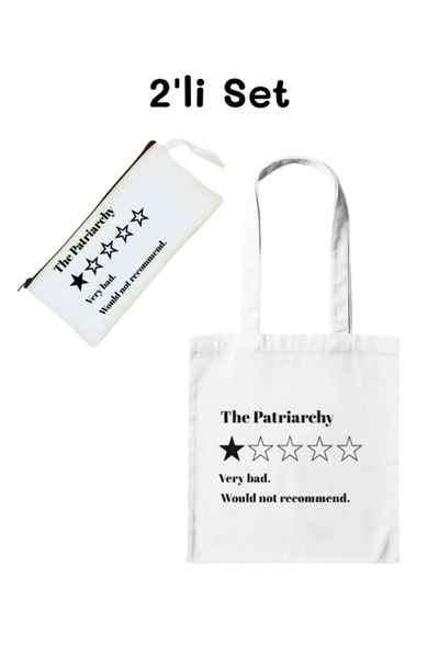 junobi Feminist Bez Çanta & Kalemlik Seti – The Patriarchy 1 Star