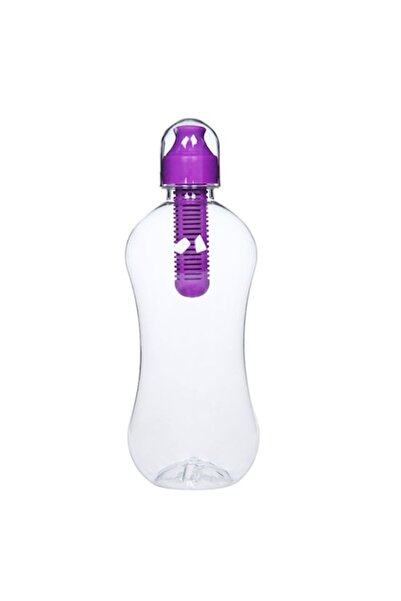 Doty PuraAqua Water Bottle with Carbon Filter, 550ml, Transparent/Purple by