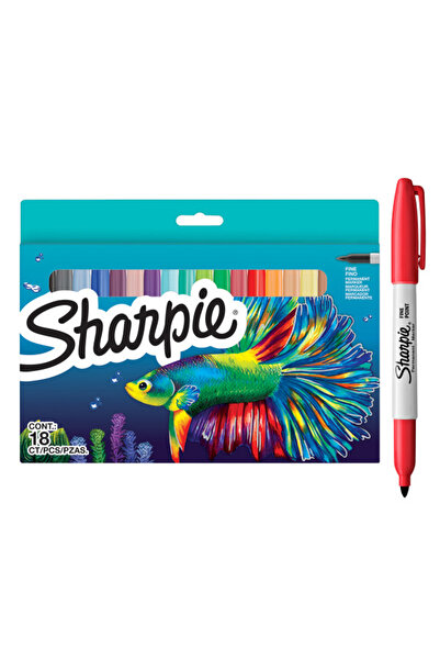 Sharpie Set of 18 Fine Point Fish Special Edition markers, bullet tip 0.9 F