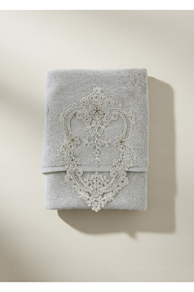 Class Bambu Dantelli El ve Yüz Havlusu 50 X 90 cm Hürrem Taş 1 Adet Tekli Kutulu 250 Gram