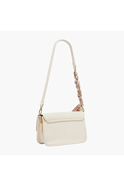 Sisley Solid Crossbody Bag with Scarf Detail