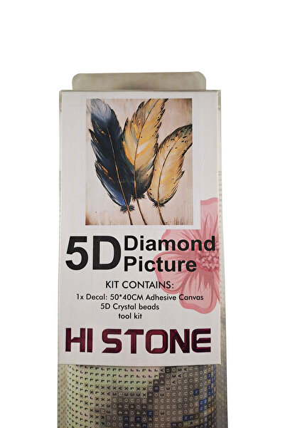 histone 5D Elmas Taş İşleme Kiti 40x50 cm Kuş Tüyleri Desen