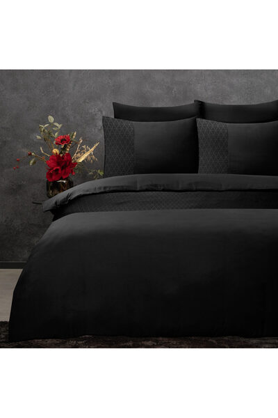 Sleeptime Premium bed linen set - OEKO-TEX® Standard 100, Black, Microfiber, 140 x 220 cm, Origin Netherlands