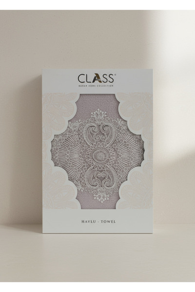 Class Bambu Dantelli El ve Yüz Havlusu 50 X 90 cm Şiraze Hazelnut 1 Adet Tekli Kutulu 250 Gram