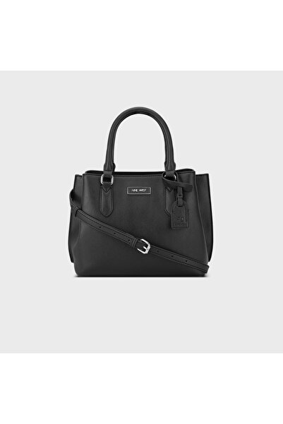 Nine West Shonda Textured Double Handle Satchel Bag with Magnetic Closure and Detachable Strap