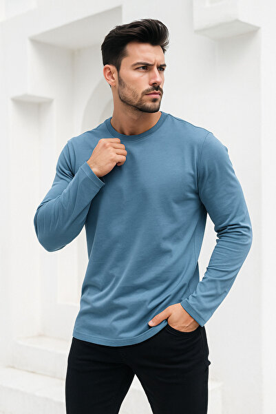 Rich Ανδρικό μακρυμάνικο αθλητικό κορμάκι Indigo Basic