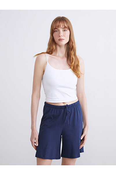 LC Waikiki White Square Neck Rope Strap Crop Women's Tank Top