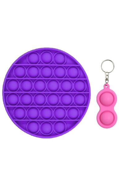 OEM Set jucării senzoriale antistres Pop It Now, mov + breloc Pop It Now, roz