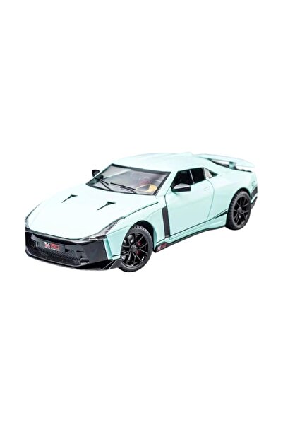 Mini Auto Miniauto 1:24 GTR-50 Diecast Model Araba Sesli Işıklı 20 cm Açılır Kapı Çek Bırak Turkuaz