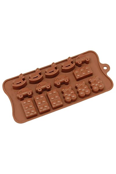 LUXER Forma Din Silicon Pentru Bomboane De Ciocolata Sau Jeleuri, 15 Forme Jucarii, 21.5x10.8 cm,