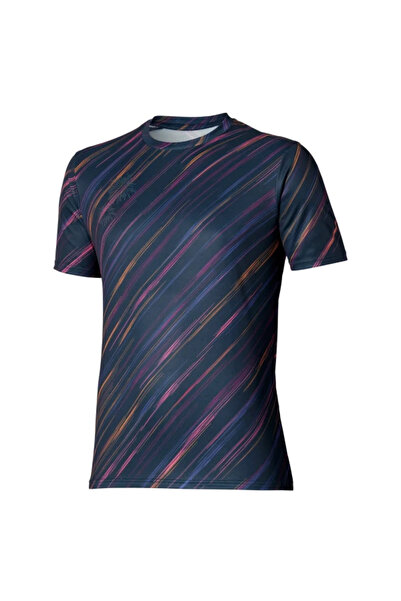 MIZUNO Ανδρικό μπλουζάκι Summer Pack Qd Ναυτικό μπλε / Πορτοκαλί