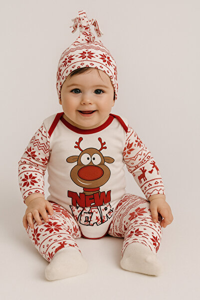 bebekyol Happy New Year Printed Baby Set
