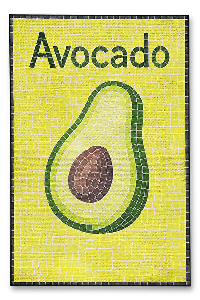 Rugs Modern Halı MOSSO AVOCADO Υφαντό χαλί με γραπτό σχέδιο και βίντατζ διακό...