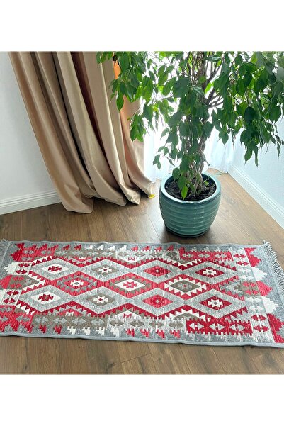 oem home Traditional carpet, double-sided, size 60x150cm, gray-red