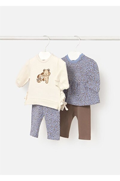 MAYORAL Baby Girl 4-Piece Top and Bottom Set Blue 2726