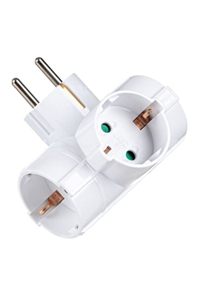 SHOPIENS Electric Triple Adapter with Child Safety Protection, 3680W Capacity, White