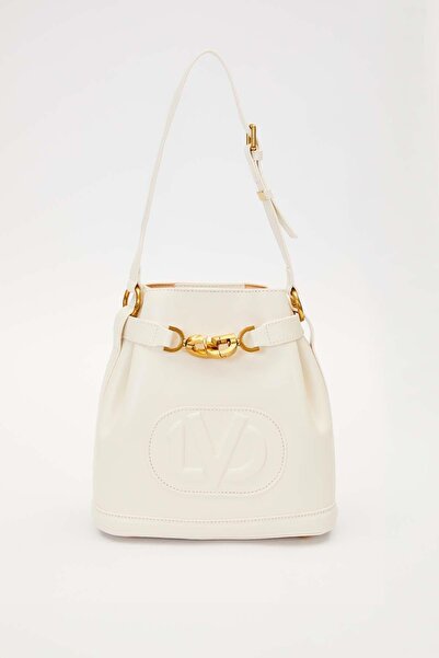 Levidor Premium Drawstring Detailed Shoulder Bag Cream