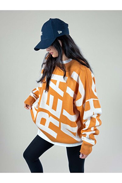 COCOPELLI Hanorac portocaliu pentru femei Bold Print Oversize