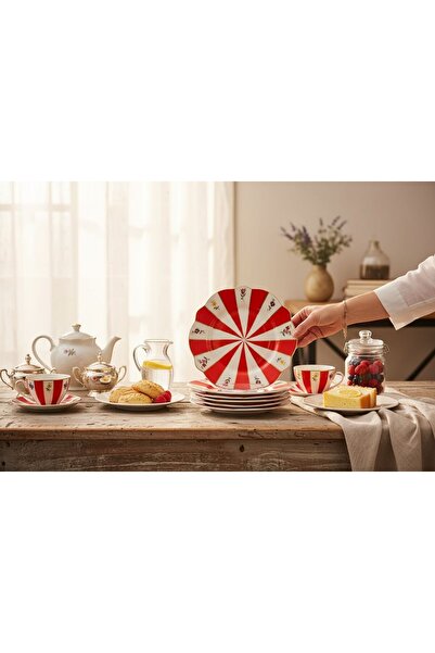 ROY KING ACEM KIRMIZI TATLI TABAK 17 CM