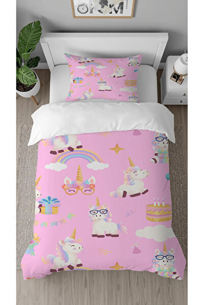 GREENDECOR Sweet Unicorn Patterned Digital Printed Special Design Single Stylish Children's Duvet Cover Set Without Sheets