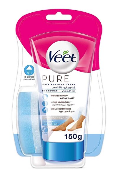 Veet كريم إزالة الشعر النقي أثناء الاستحمام، لا مزيد من رائحة الأمونيا، مناسب...