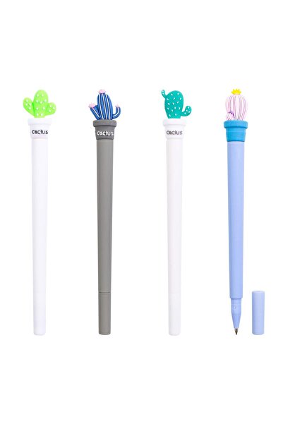 Strigo Set 4 pixuri din silicon cu gel Cactus, mina 0.5 mm albastra, SSC231