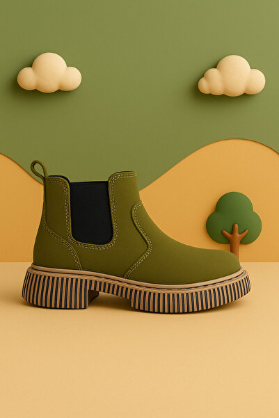 Zilvana Çocuk Chelsea Süet Bot – Su Geçirmez Kalın Tabanlı Kaymaz Termo Kışlık Günlük Bot