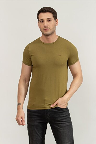 Calvin Klein Erkek Bisiklet Yaka T-Shirt Yeşil