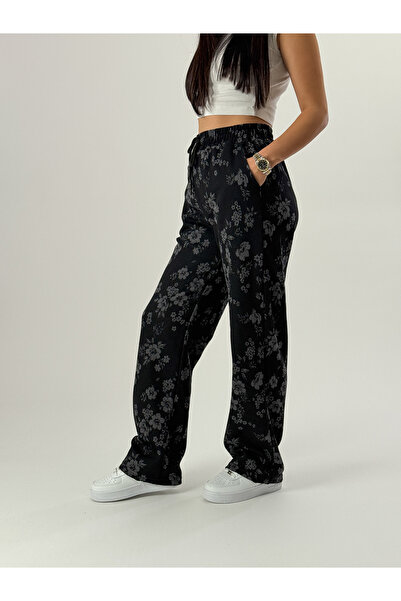 COCOPELLI Tasarım Çiçek Baskı Kadın Baggy Pantolon