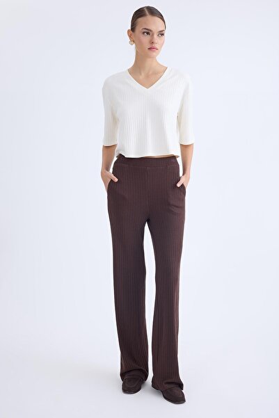 Vitrin Geniş Paça Fitilli Eşofman Pantolon