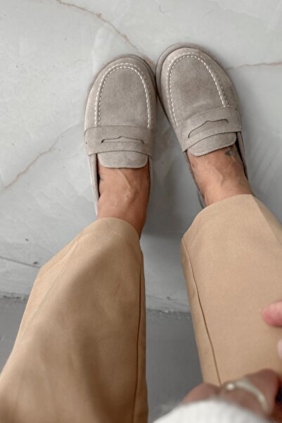 Shoebutik Γυναικείο μοκασίνι Salida Beige Suede