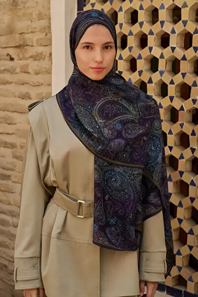 ED Scarf Mihr Yün İpek Şal - Lacivert