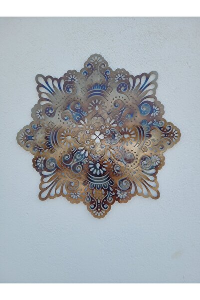 Kat Time Decor de perete din metal, mandala artistică, cu detalii florale și ...